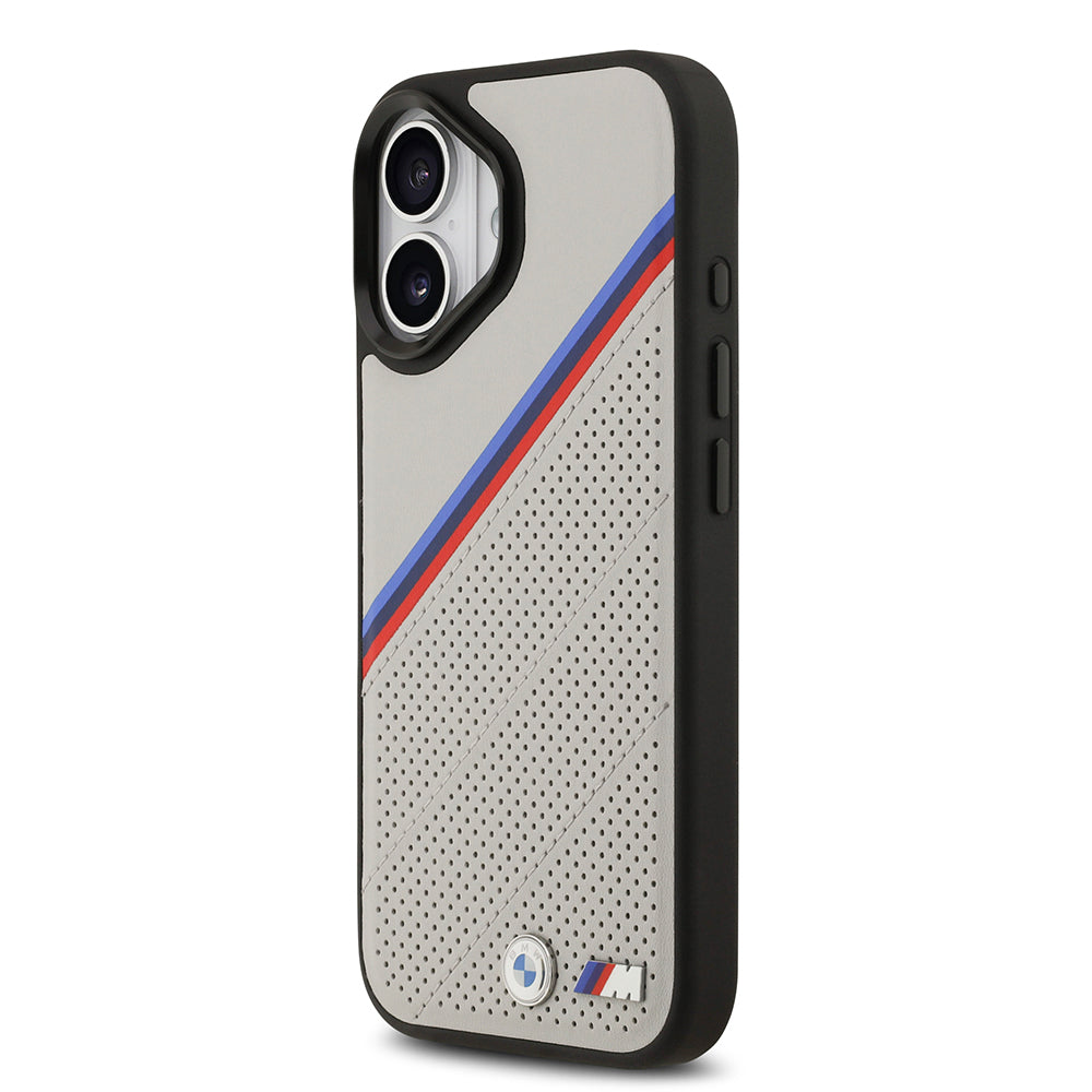 BMW iPhone 17 Orjinal Lisanslı M-safe Şarj Özellikli M Logolu Üç Şeritli Delikli Deri Kılıf BMW iPhone 17 Orjinal Lisanslı M-safe Şarj Özellikli M Logolu Üç Şeritli Delikli Deri Kılıf